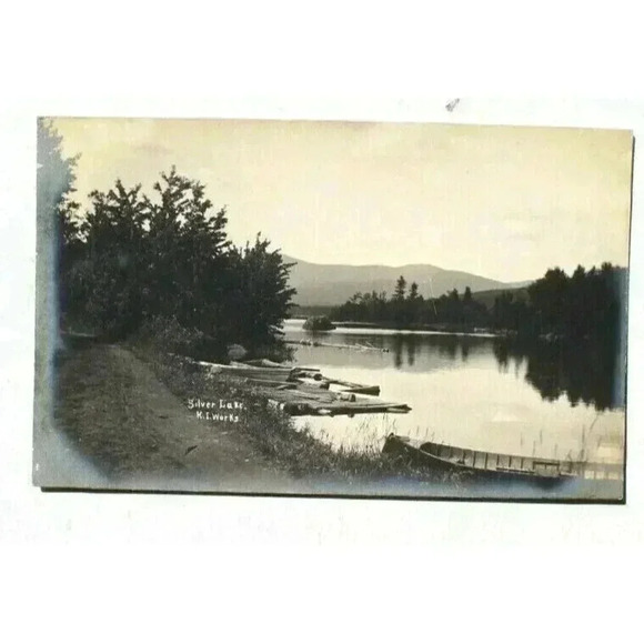Vtg 1907 Silver lake K.I Works Factory (Silver Gel) Photo RPPC Postcard - Picture 1 of 2